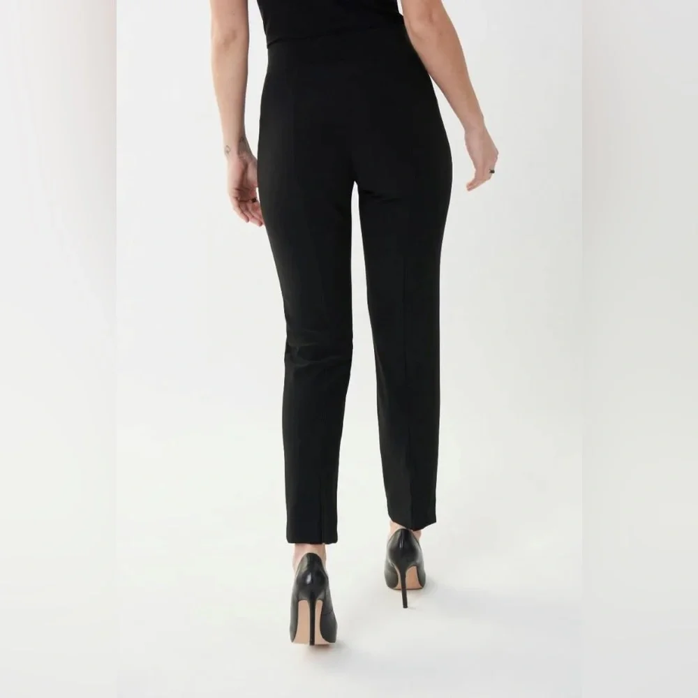 JOSEPH RIBKOFF Back Slit Classic Black Slim Fit Pull On Ankle Pants, size 12 - Picture 8 of 11